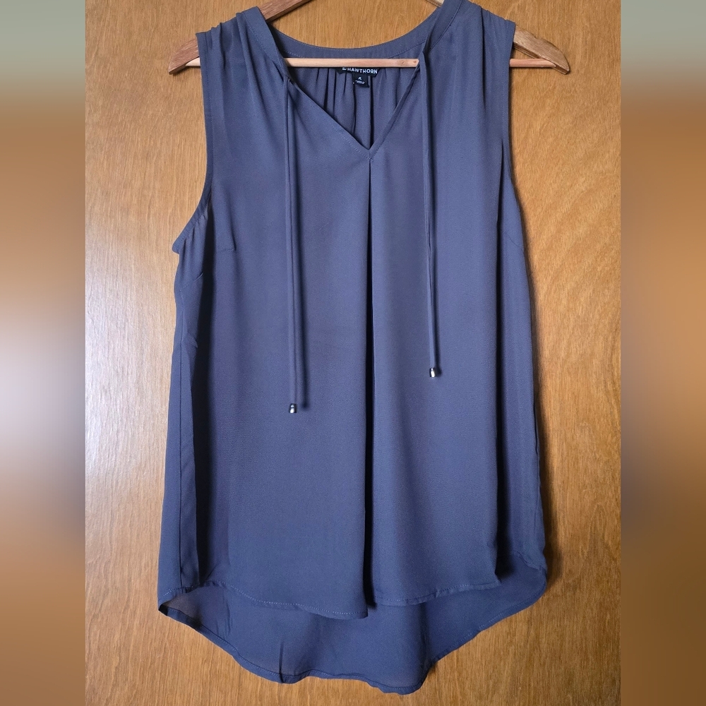 41 Hawthorn Stitch Fix Sleeveless Career Office Top Blouse Gray Medium M